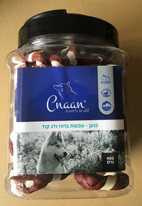 צנצנת חטיף כנען טבעות ברווז ודג קוד 400 גרם