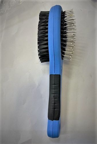 מברשת לכלב כחולה דו צדדית