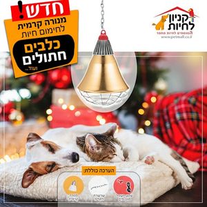  גוף נירוסטה למנורות חימום חיות מחמד : ניתן לרכוש אצלנו גם נורות חימום קרמיות ו / או מחממות ומאירות ו / או מדמות אור שמש U.V ו / או אור לילה ! לפרטים שירות לקוחות שיחת חינם 1800-228-228