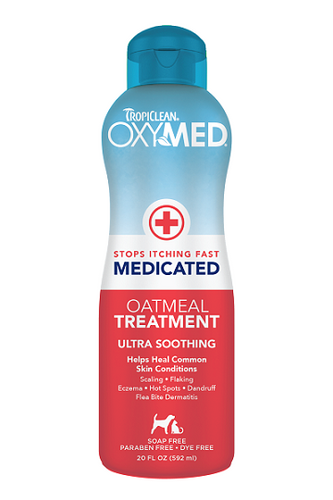 שמפו רפואי להרגעה TROPICLEAN OXYMED לכלבים וחתולים 592 מ