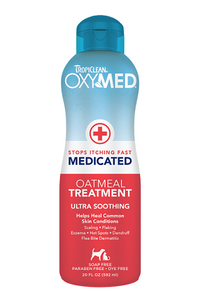 שמפו רפואי להרגעה TROPICLEAN OXYMED לכלבים וחתולים 592 מ"ל 