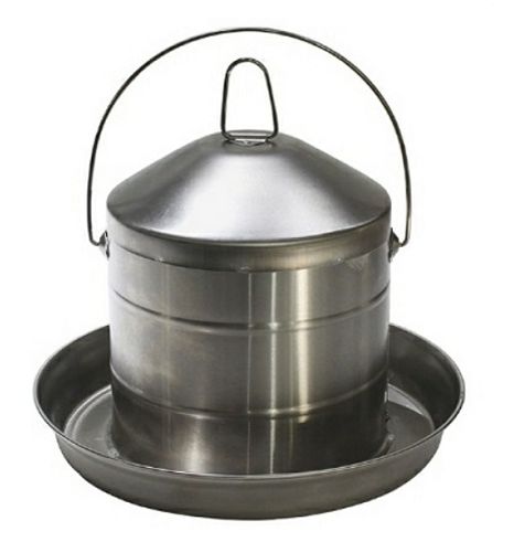 כלי מים מתכת 8 ליטר לעופות / מכרסמים