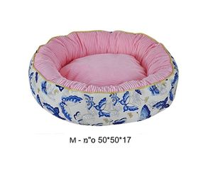 מיטה עגולה מודפסת+קטיפה M