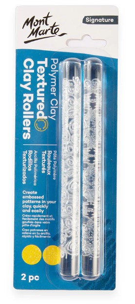 2 מערוכים ליצירת טקסטורה על חימר פולימרי TEXTURED CLAY ROLLER