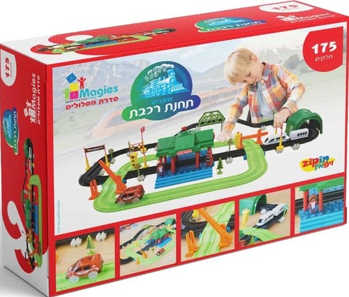 משחק מגנטים תחנת רכבת 175 חלקים