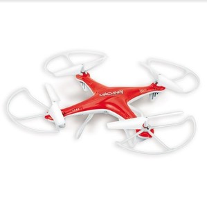 רחפן נטען KAI ONE עם תאורה וארבעה מדחפים עם הגנה - אדום