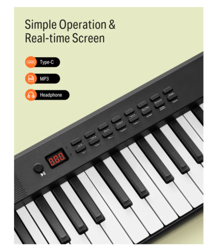 פסנתר חשמלי מתקפל נטען 88 קלידים DP10 עם אלמנט הטאץ' + חיבור BLUETOOTH כולל תיק ופדל ססטיין EC6856 מבית DONNER