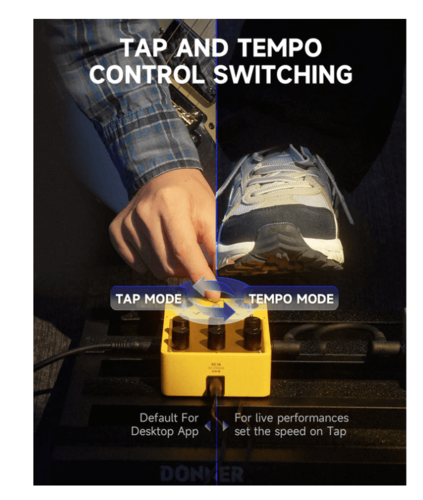 פדאל קומבו EC6926 דילי וריברב 3X3 לגיטרה Yellow Fall II כולל Tap Tempo מבית DONNER