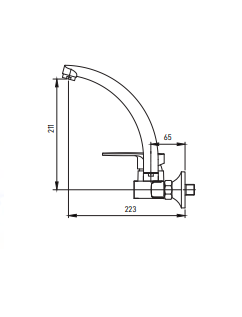 CAPINERA 2425A-1 ברז קיר עם פית ברבור ארוכה
