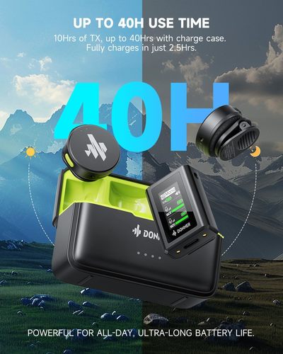 זוג מיקרופונים אלחוטיים EC6967 לאנדרואיד / IOS וחיבור מצלמה Wireless Lavalier Microphone VPM20 מבית DONNER