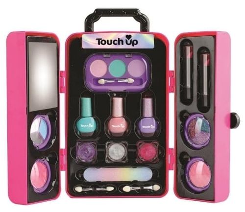 טאץ' אפ Touch Up: סט איפור גדול לילדים (בטוח לשימוש) במזוודה קשיחה 19 אביזרים