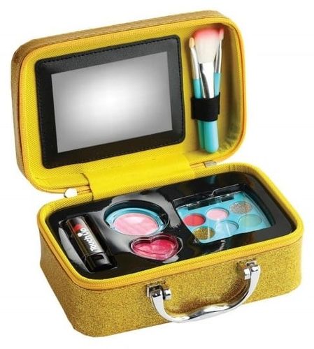 טאץ' אפ Touch Up: סט איפור 9 אביזרים (בטוח לשימוש) בתיק נסיעות זהוב נוצץ Glam