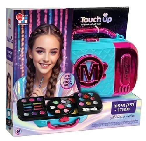 טאץ' אפ Touch Up: מזוודת איפור (בטוח לשימוש) מהודר לילדים במזוודה 31 אביזרים