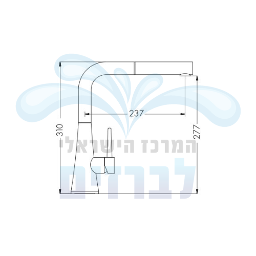 מידות חמת 304665 | ברז נשלף לכיור מטבח חמת קוני CONI HAMAT