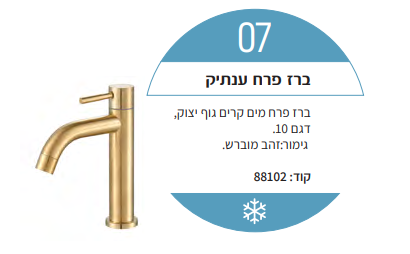 ברז מים קרים דגם 10 זהב מוברש