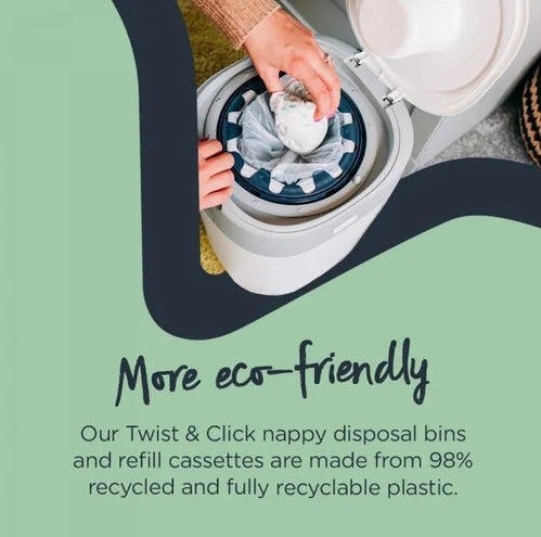 פח חיתולים-טוויסט אנד קליק_ TOMMEE TIPPEE- Twist and Click Nappy Disposal  