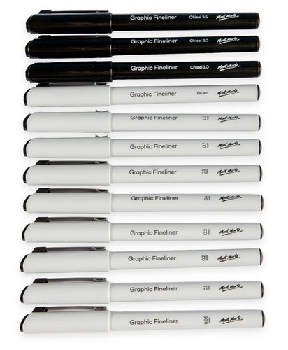 סט 12 עטים גרפיים בעובים שונים TECHNICAL DRAWING PENS