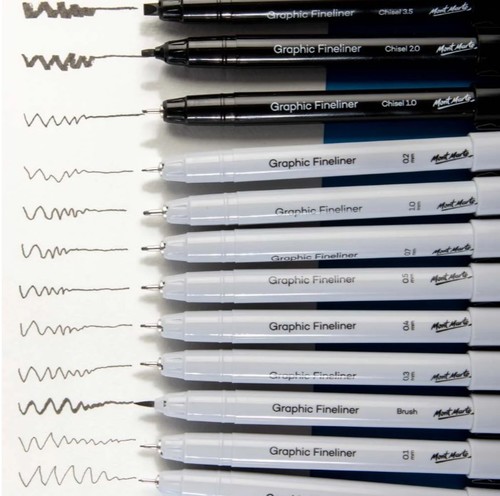 סט 12 עטים גרפיים בעובים שונים TECHNICAL DRAWING PENS