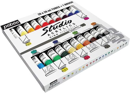 סט 20 צבעי אקריליק  Pebeo STUDIO (20 מ