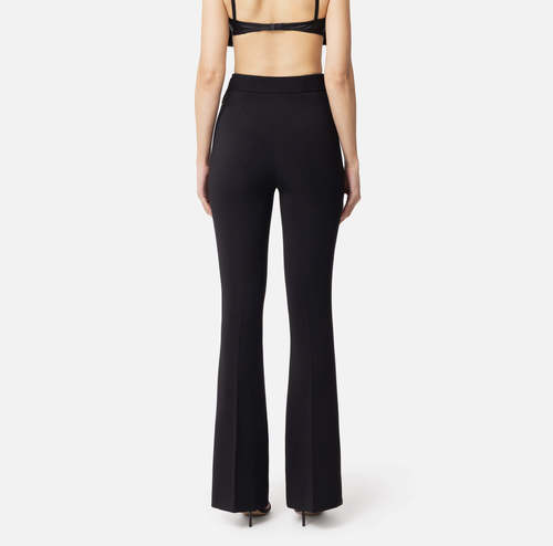 Crêpe trousers with satin bow
