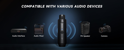 סט משדר ומקלט EC6970 למיקרופון דינמי Wireless XLR Microphone CV-2 מבית DONNER