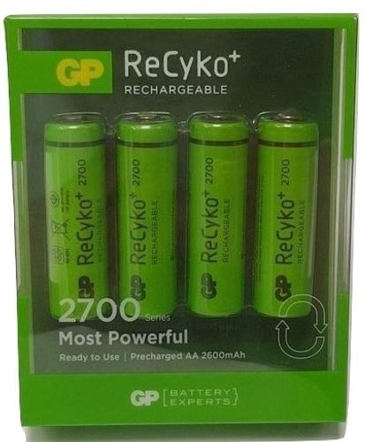 מארז ארבע סוללות נטענות Recyko AA 2700mAh