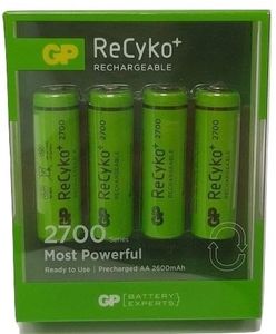 מארז ארבע סוללות נטענות Recyko AA 2700mAh