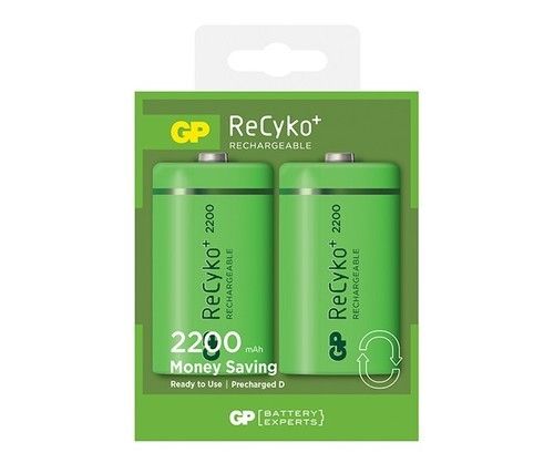 זוג סוללות GP D Rechargeable Recyko 2200mAh