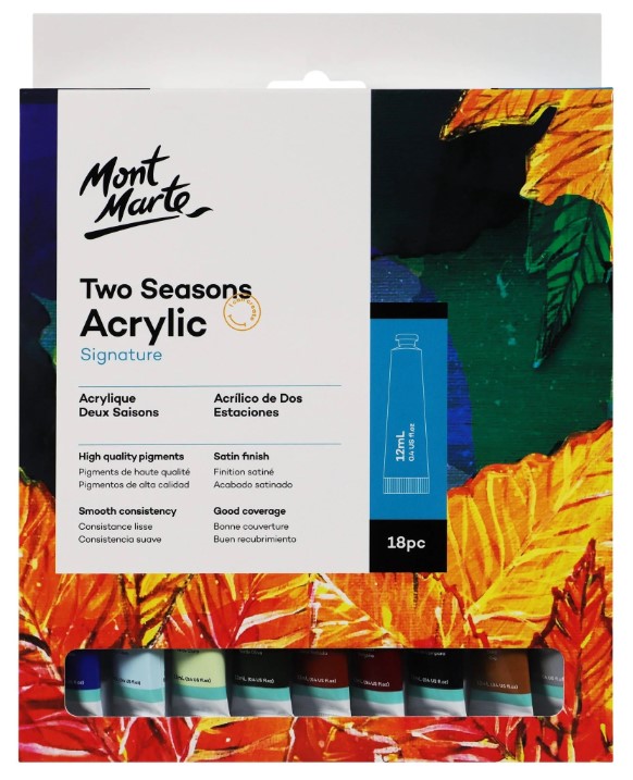 סט 18 צבעי אקריליק (12 מ"ל)  MONT MARTE  Acrylic Paints SD דגם TWO SEASONS