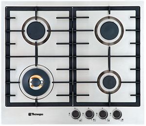 כיריים גז 4 להבות נירוסטה טכנוגז TECNOGAS PN60GVF4FBX