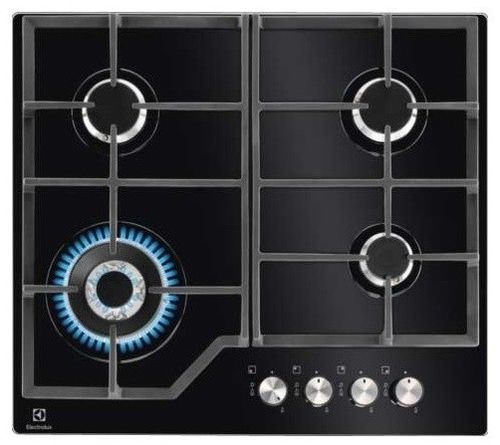 כיריים גז אלקטרולוקס 4 להבות זכוכית שחורה Electrolux KGG6436K