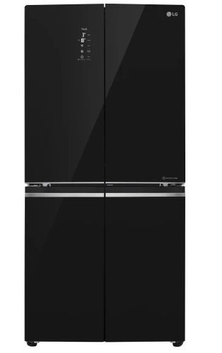 LG מקרר 4 דלתות דגם GRB608BDID זכוכית שחורה   אל גי