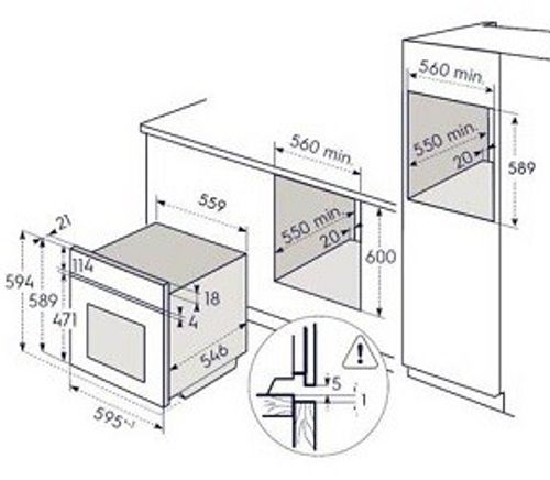 תנור בנוי 71 ליטר אלקטרולוקס שחור Electrolux EOH6426K