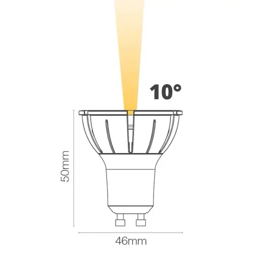 דיקרויקה 8W 230V GU10 650Lm 2900K ניתן לעמעום 10 מעלות ADVANCE יורולוקס 
