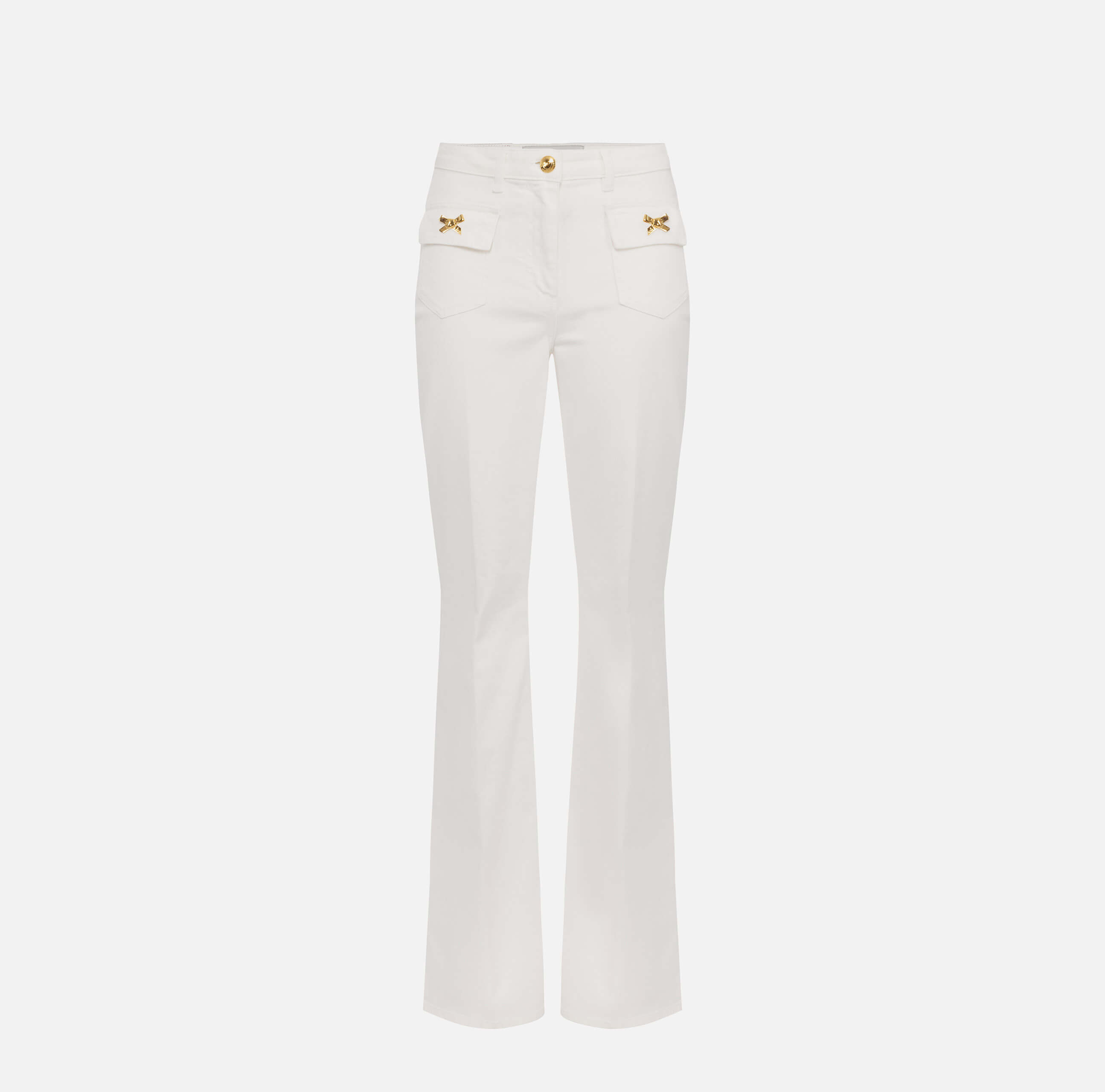 Cotton trousers with jewelled bows