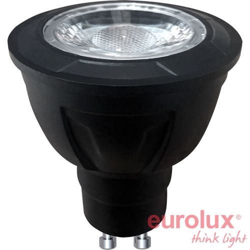 לד 7 וואט 230V GU10 CREE גוף שחור 470Lm 3000K יורולוקס 
