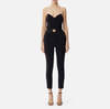 Flowing crêpe jumpsuit with macro bow