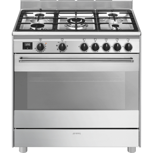 ‏תנור משולב כיריים BG91 נירוסטה מוברשת Smeg
