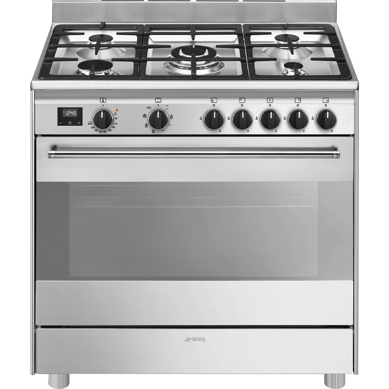 ‏תנור משולב כיריים BG91 נירוסטה מוברשת Smeg
