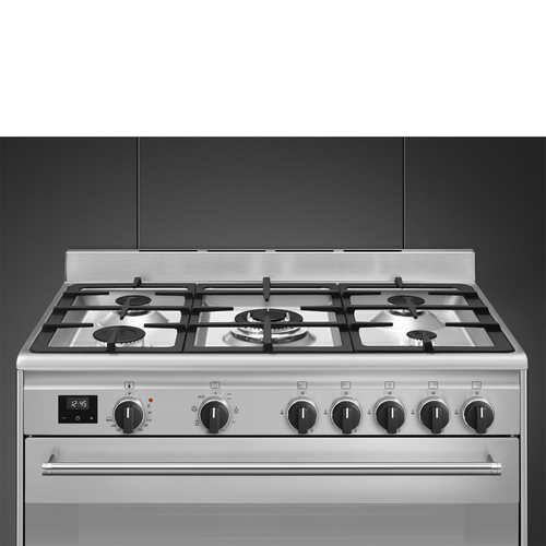 ‏תנור משולב כיריים BG91 נירוסטה מוברשת Smeg