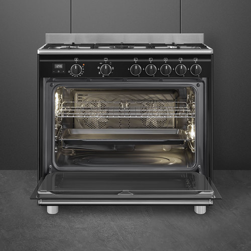  ‏תנור משולב כיריים Smeg BG91 Black