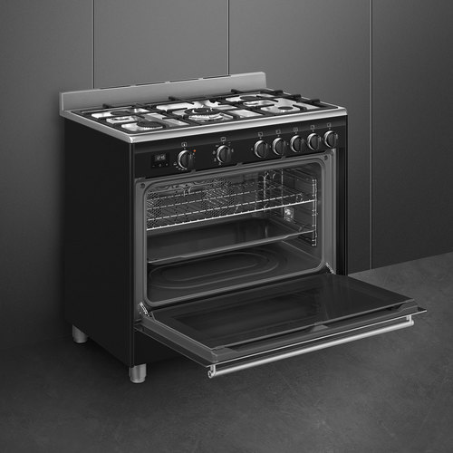  ‏תנור משולב כיריים Smeg BG91 Black