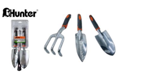 סט גינון שלושה חלקים אלומיניום המכיל כף שתילה ומקוש