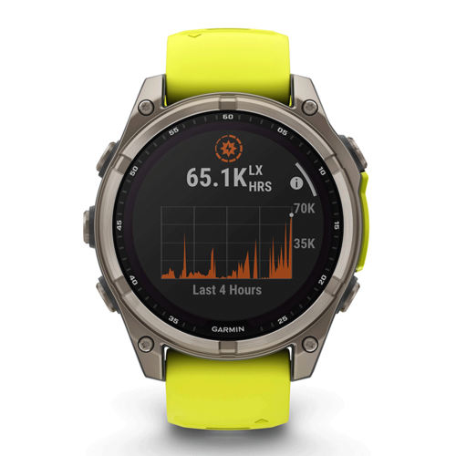 שעון ספורט fēnix® 8 – 47mm Sapphire Solar TITANIUM- שחור & צהוב