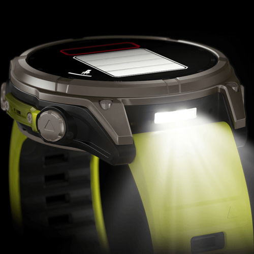 שעון ספורט fēnix® 8 – 47mm Sapphire Solar TITANIUM- שחור & צהוב