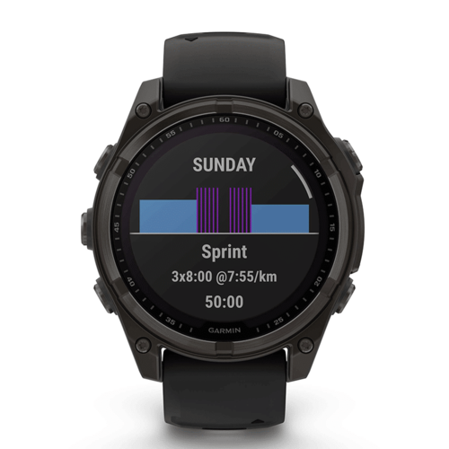 שעון ספורט fēnix® 8 – 47mm Sapphire Solar TITANIUM - שחור