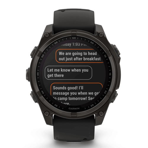 שעון ספורט fēnix® 8 – 47mm Sapphire Solar TITANIUM - שחור