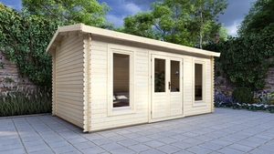    מחסן עץ אירופאי 5X3 עובי 28 מ''מ Abigail דגם EverGreen