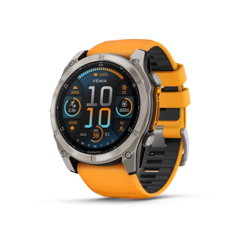 שעון ספורט fēnix® 8 – 51mm AMOLED Sapphire TITANIUM - שחור & כתום