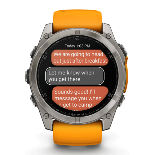 שעון ספורט fēnix® 8 – 51mm AMOLED Sapphire TITANIUM - שחור & כתום